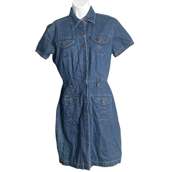Vintage St. John's Bay Denim Shirtdress 8P - Picture 1 of 5